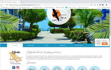 Presentación, Sitio web responsive Hotel Quintas del Mar