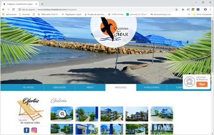 Galería, Sitio web responsive Hotel Quintas del Mar