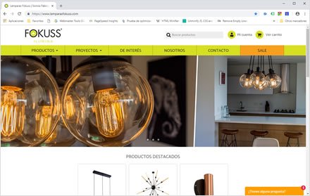 Home, Web y tienda on-line Lámparas Fokuss