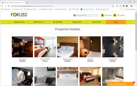 Proyectos, Web y tienda on-line Lámparas Fokuss