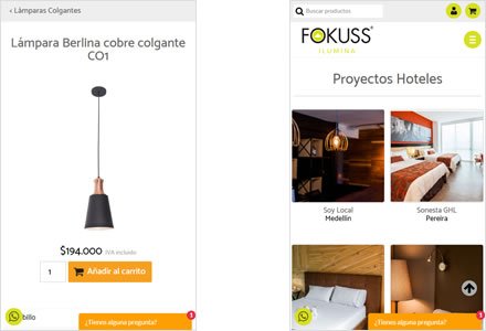 Adaptación Responsive, Web y tienda on-line Lámparas Fokuss
