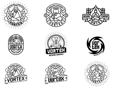 Opciones proceso, Diseño de logo Vortex Brewing Company
