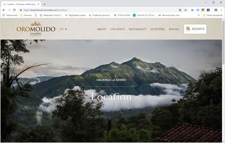 Location, Web Hotel en Wordpress Experience Oro Molido