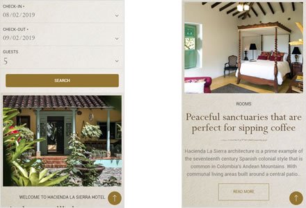 Adaptación Responsive, Web Hotel en Wordpress Experience Oro Molido