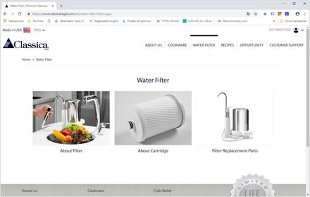 Water Filter, Web HTML5 administrable Classica Regal