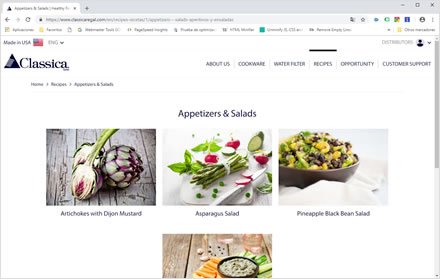 Recipes, Web HTML5 administrable Classica Regal