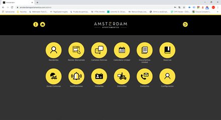 Home Administrador Unidad, WebApp para residentes Amsterdam Apartamentos