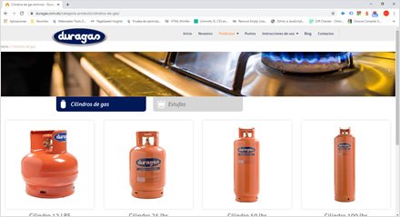 Cilindros de gas, Sitio web Wordpress Duragas
