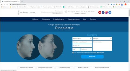 Rinoplastia, Sitio web HTML5 Dr. Álvaro Correa