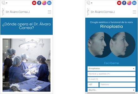 Adaptación responsive, Sitio web HTML5 Dr. Álvaro Correa
