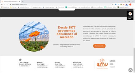 Home (scroll down), Web HTML5 administrable Industrias EMU
