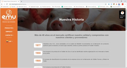 Historia, Web HTML5 administrable Industrias EMU