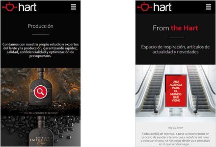 Adaptación responsive, Sitio web Wordpress Hart Publicidad