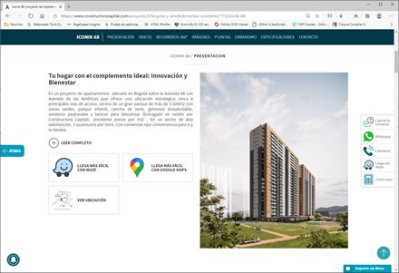 Detalle de proyecto, Sitio web administrable Constructora Capital