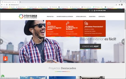 Megamenú, Sitio web administrable Intercasa
