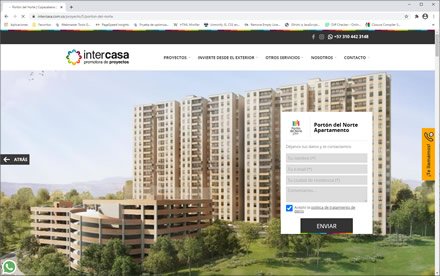 Detalle de proyecto, Sitio web administrable Intercasa