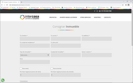 Consignar inmueble, Sitio web administrable Intercasa
