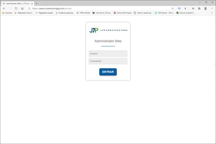 Módulo administrativo, Sitio web administrable Constructora JyP