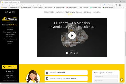 Detalle de proyecto, Sitio web administrable La Mansión Inversiones