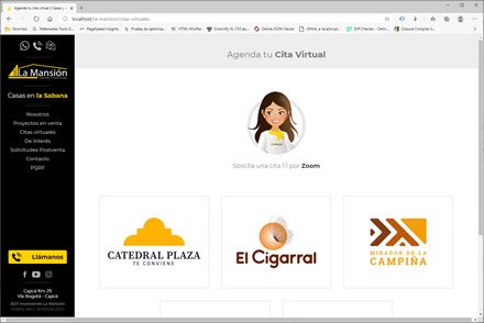 Citas virtuales, Sitio web administrable La Mansión Inversiones