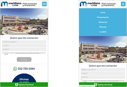 Adaptación responsive, Landing Page HTML5 Meridiano Novaterra