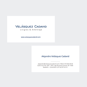 Tarjetas personales, Imagen y Web Velásquez Cadavid