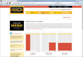 Advertising, Periódico Web Colombia Gold Report