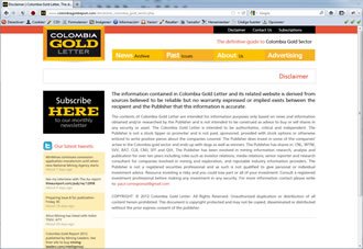 Disclaimer, Periódico Web Colombia Gold Report