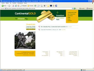 Financial Reports, Web Continental GOLD