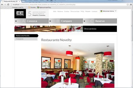 Restaurante, Responsive web EE Hoteles