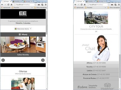 Responsive design, Responsive web EE Hoteles
