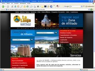 Servicios, Web Lonja de Medellín