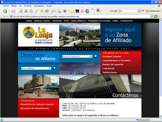 Contáctenos, Web Lonja de Medellín