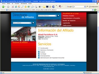 Información de Afiliado, Web Lonja de Medellín