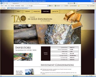 Investors, Web TAO Minerals