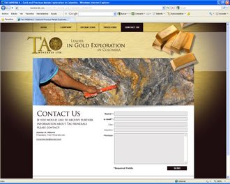 Contact, Web TAO Minerals