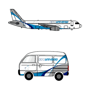 Avión | Vehículo, Identidad Visual Aerouniverso