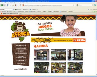 Galería, Web Parque Africa