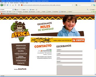 Contacto, Web Parque Africa