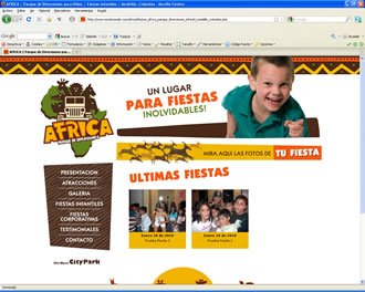 Ultimas Fiestas, Web Parque Africa