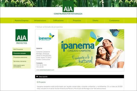 Proyecto detalle, Sitio web Joomla AIA Web