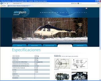 Especificaciones, Web Aire Puro Aviación