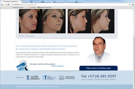 Home (scroll), Sitio web Dr. Álvaro Correa