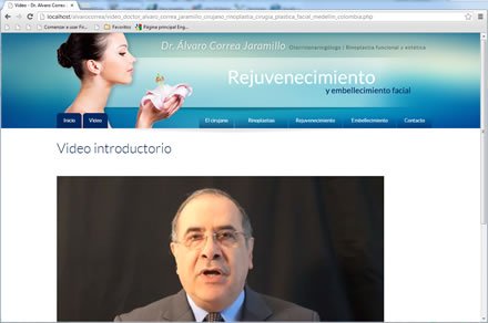 Video presentación, Sitio web Dr. Álvaro Correa