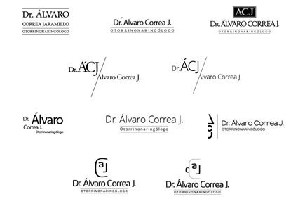 Opciones de logo, Logo y papelerías Dr. Alvaro Correa J.