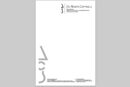 Sobre, Logo y papelerías Dr. Alvaro Correa J.