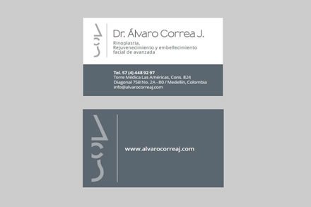 Tarjetas, Logo y papelerías Dr. Alvaro Correa J.