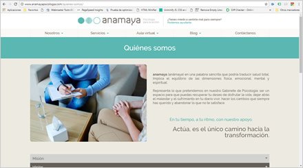 Quiénes somos, Wordpress Responsive Anamaya Psicología