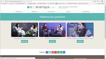 Videocursos gratuitos, Wordpress Responsive Anamaya Psicología