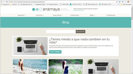Blog, Wordpress Responsive Anamaya Psicología